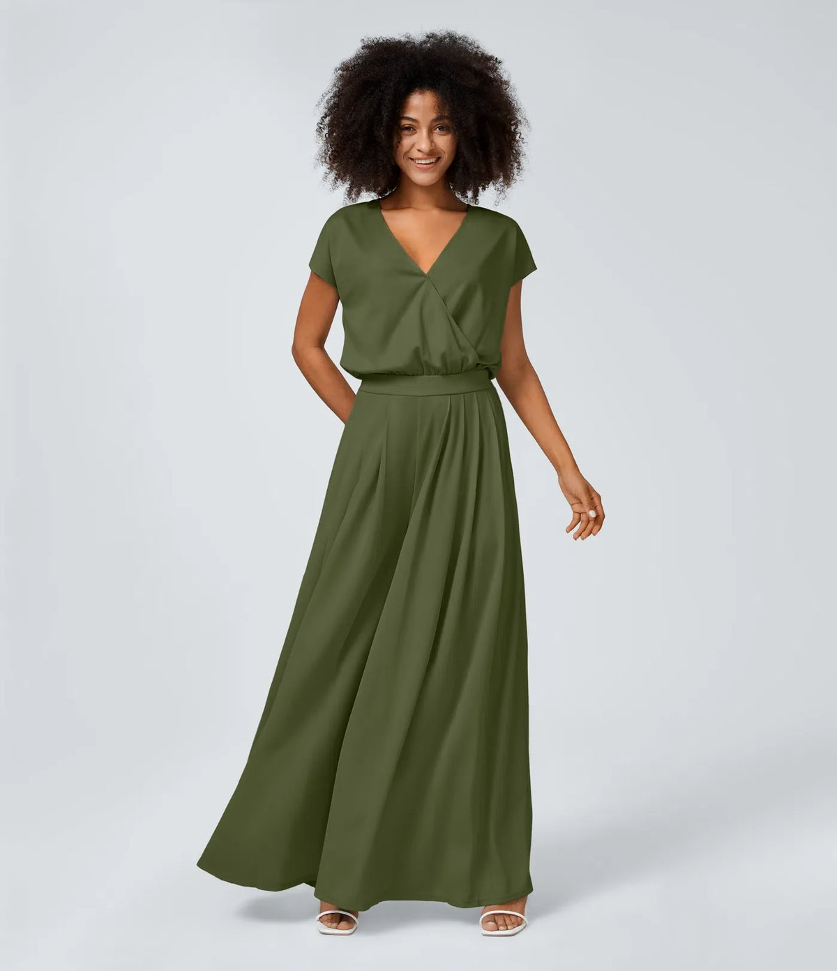 Jumpsuit mit V-Ausschnitt